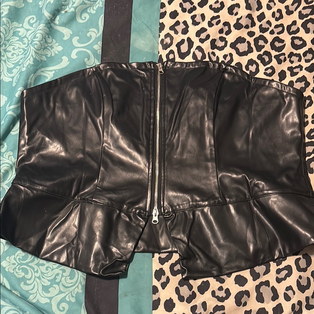 SHEIN Black Top with Peplum Flare
